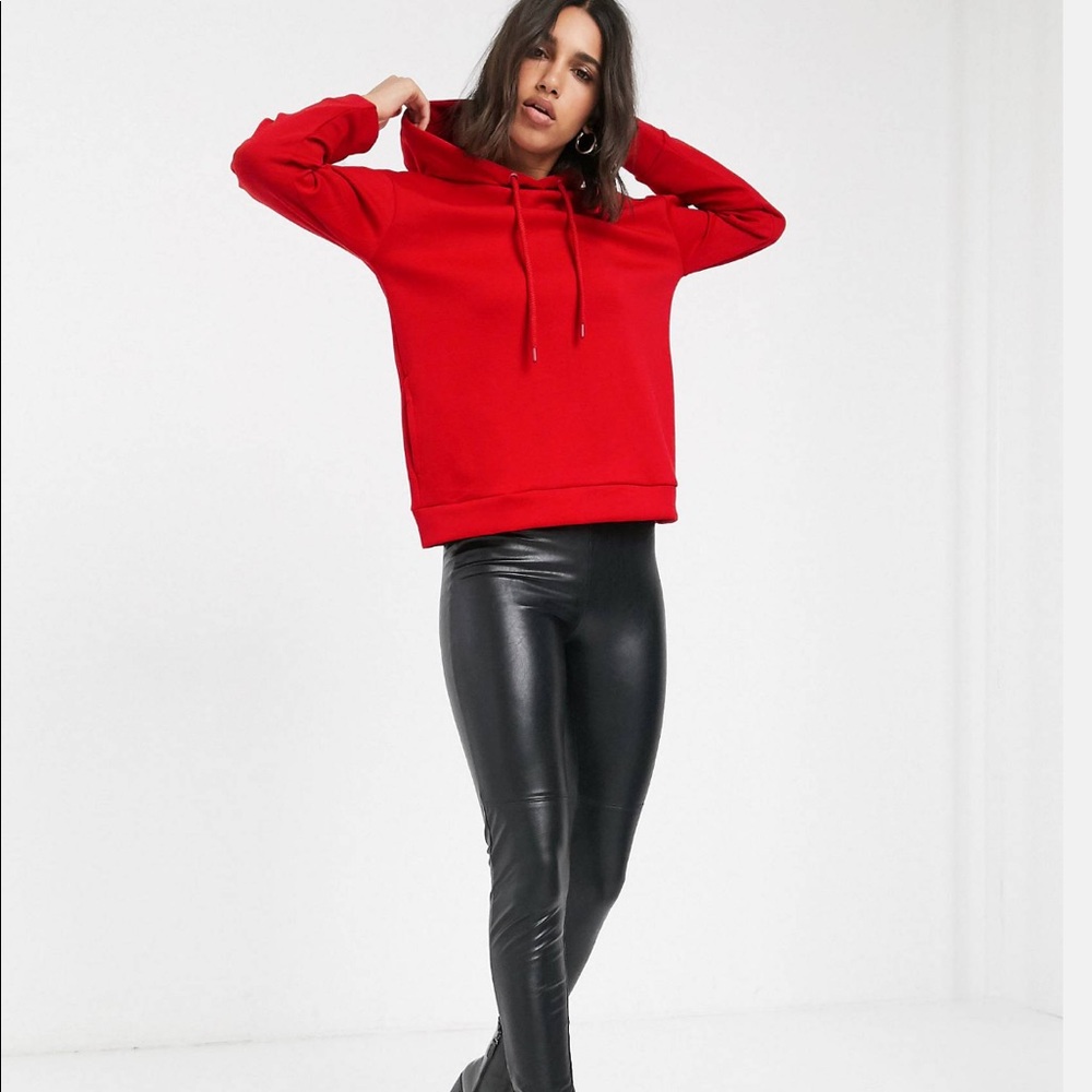 ASOS Stradivarius drawstring hoodie in red size Small